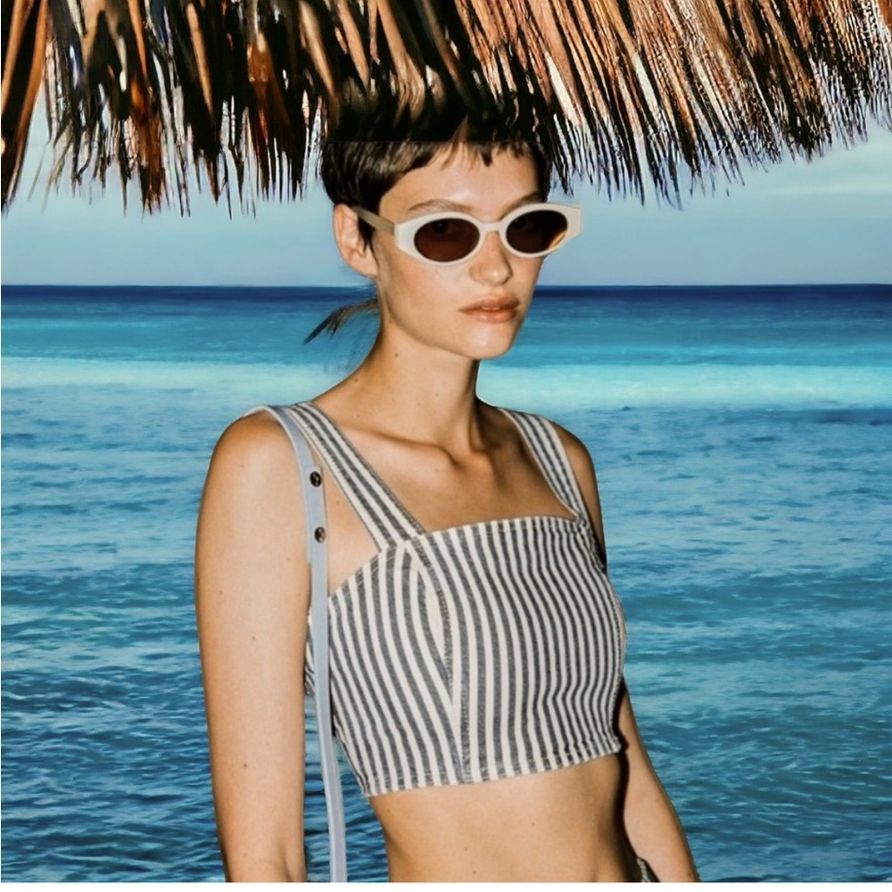 Zara denim crop top